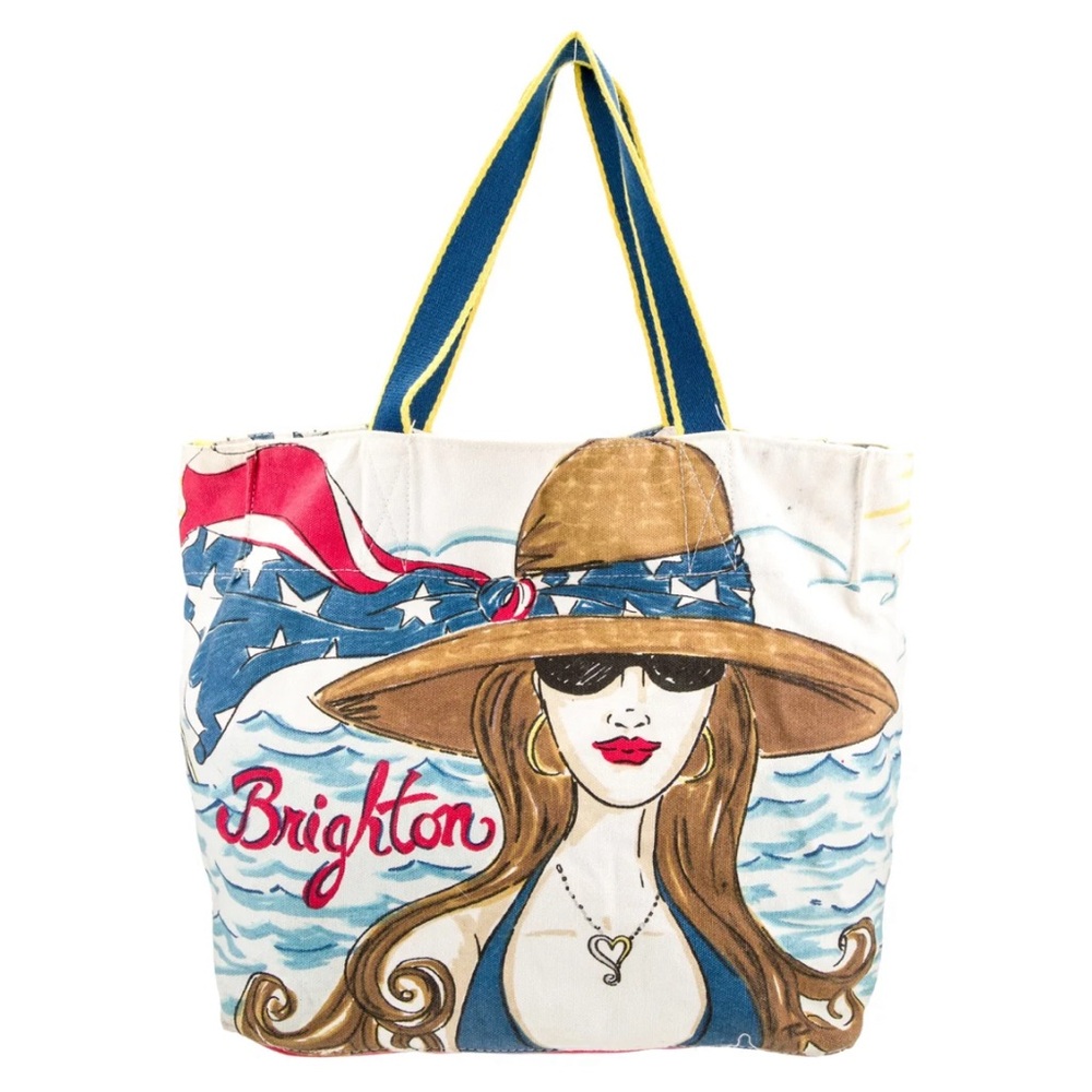 BRIGHTON Canvas Chic Ahoy Travel Bag beach bag red blue